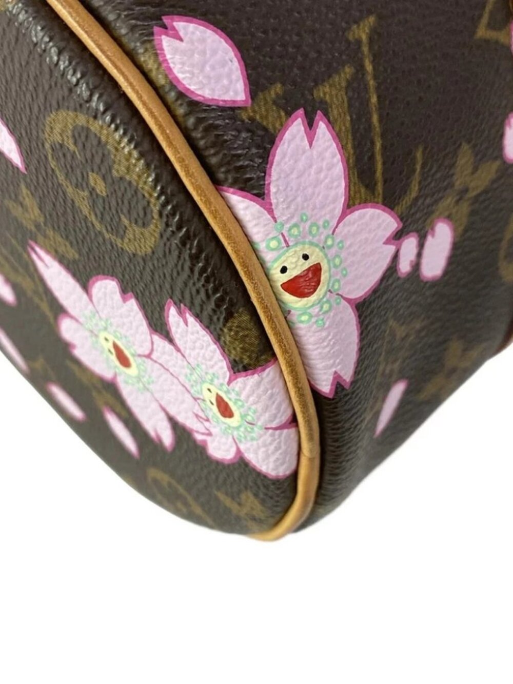 LOUIS VUITTON Papillon Maroon Monogram Cherry Blossom Unclear Handbag - Picture 8 of 14